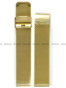 Pozłacana, siateczkowa (mesh) bransoleta do zegarka Demus Bra8, 20 mm, Srebrna