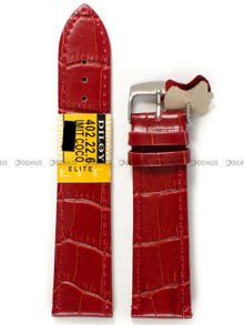 Skórzany pasek do zegarka Diloy 402.22.6, 22 mm, Czerwony