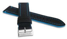 Pasek skórzany do zegarka - LAVVU LSQBB22 - 22 mm - XXL