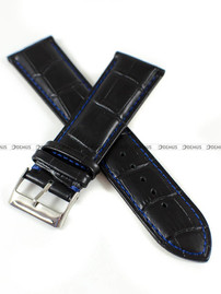 Skórzany pasek do zegarka Tekla PT22.24.1.5, 24 mm, Czarny