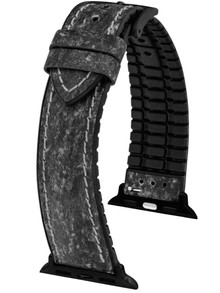 Pasek kauczukowy z adapterem do Apple Watch - Hirsch Stone 0925044050AD-5-22 - 22 mm - Zestaw