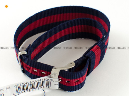 Nylonowy pasek do zegarka Morellato A01X4737A74882CR18, 18 mm, Czerwony, Niebieski