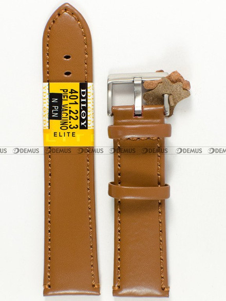Skórzany pasek do zegarka Diloy 401.22.3, 22 mm, Brązowy