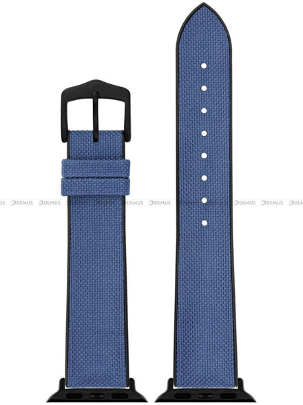 Pasek metariałowo-kauczukowy z adapterem do Apple Watch - Hirsch Arne 0925090080AD-5-22 - 22 mm - Zestaw