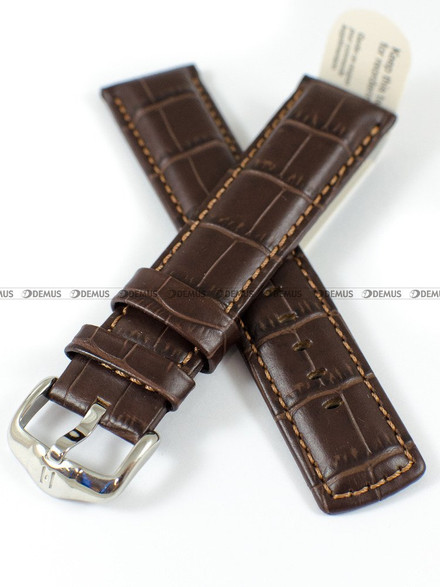 Skórzany pasek do zegarka Hirsch 02528210-2-24, 24 mm, Brązowy