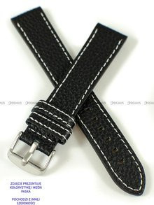 Skórzany pasek do zegarka Pacific W92.24.1.7, 24 mm, Czarny