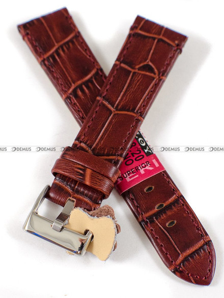 Skórzany pasek do zegarka Diloy 361.20.8, 20 mm, Brązowy