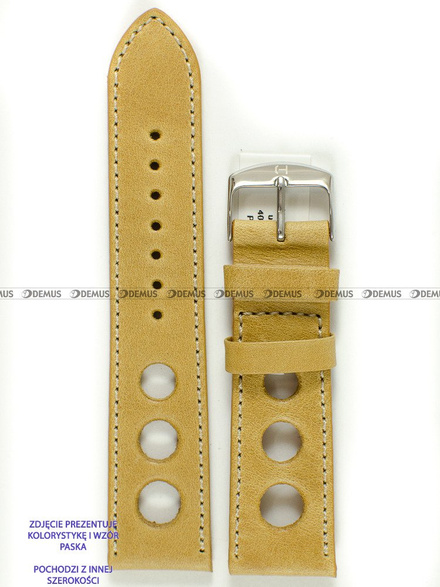 Skórzany pasek do zegarka Horido 9207.08.20S, 20 mm, Beżowy