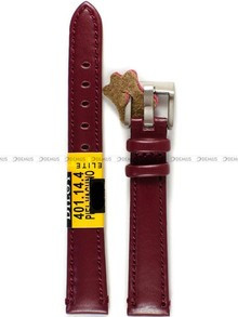 Skórzany pasek do zegarka Diloy 401.14.4, 14 mm, Bordowy