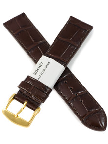 Pasek skórzany do zegarka - Rochet Yaounde 5190703 - 20 mm - Brązowy