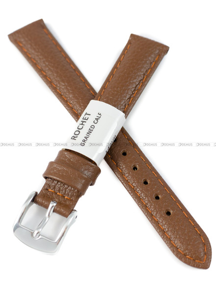 Pasek skórzany do zegarka - Rochet Boston 6020404 - 14 mm - Brązowy