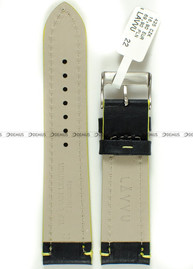 Skórzany pasek do zegarka LAVVU LSPBY22, 22 mm, Czarny