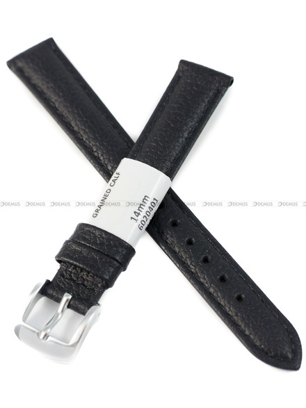 Pasek skórzany do zegarka - Rochet Boston 6020401 - 14 mm - Czarny