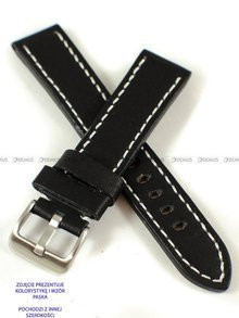 Skórzany pasek do zegarka Pacific W48.24.1.7, 24 mm, Czarny