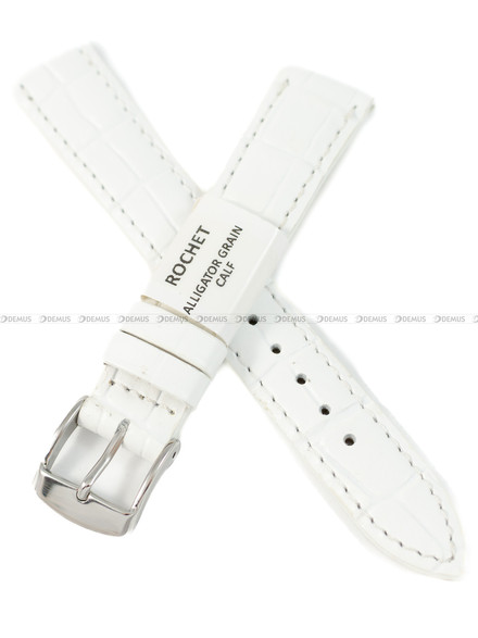 Pasek skórzany do zegarka - Rochet Charleston 5491602ST - 16 mm - Biały
