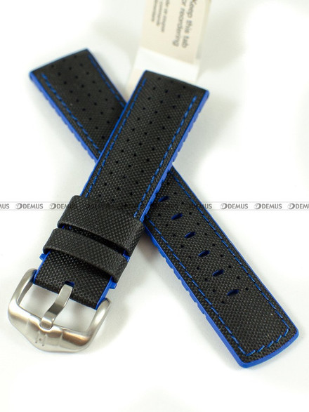 Skórzano-kauczukowy pasek do zegarka Hirsch 0918094050-4-22, 22 mm, Czarny