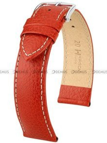 Skórzany pasek do zegarka Hirsch 01502021-2-18, 18 mm, Czerwony