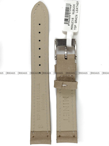 Skórzany pasek do zegarka Minet MSNUC16, 16 mm, Brązowy