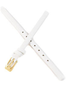 Skórzany pasek do zegarka Obaku V129LGIRW, 6 mm, Biały