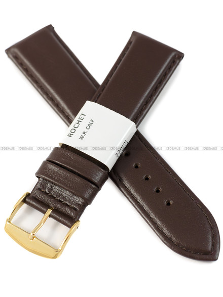 Pasek skórzany do zegarka - Rochet Neptune 7230803 - 22 mm - Brązowy