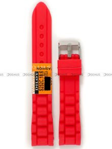 Silikonowy pasek do zegarka Diloy S252C.18.6, 18 mm, Czerwony