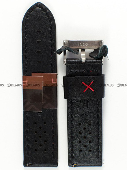Skórzany pasek do zegarka Diloy 398.24.1.6, 24 mm, Czarny