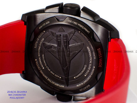 Pasek do zegarka z tworzywa Aviator Aviator-MIG-29-SMT-M.2.30-czerwony-mato, 30 mm, Czerwony