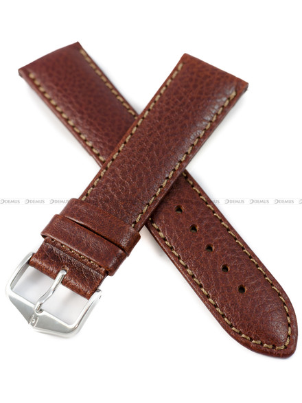 Skórzany pasek do zegarka Hirsch 17920210-2-22, 22 mm, Brązowy