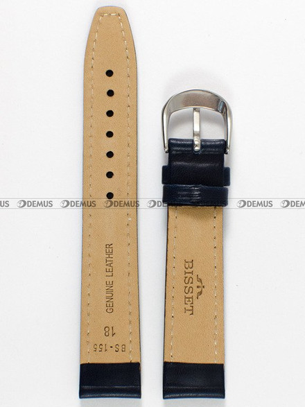 Skórzany pasek do zegarka Bisset PB81.18.5, 18 mm, Niebieski