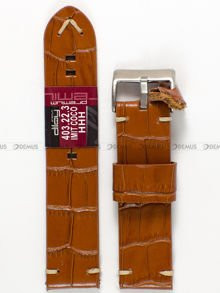 Skórzany pasek do zegarka Diloy 403.22.3, 22 mm, Brązowy