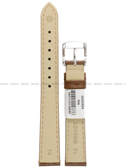 Pasek skórzany do zegarka - Rochet Boston 6020404 - 14 mm - Brązowy