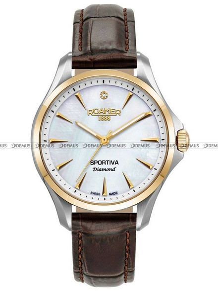 Roamer Sportiva Diamond 865847 47 20 50 Zegarek Damski - Dodatkowy pasek w zestawie