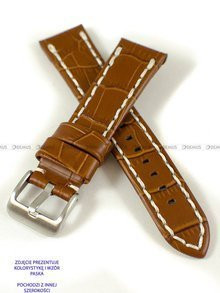 Skórzany pasek do zegarka Pacific W49.24.3.7, 24 mm, Brązowy