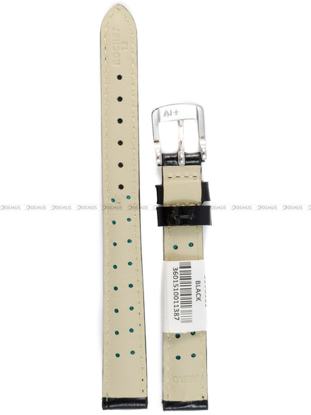 Pasek skórzany do zegarka - Rochet Yaounde 5190301 - 12 mm - Czarny