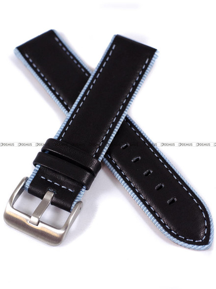 Skórzany pasek do zegarka Tekla PT10.20.1.2, 20 mm, Czarny