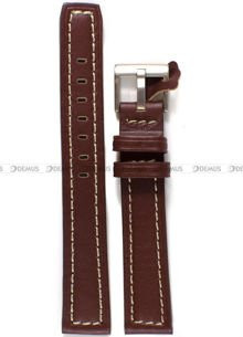 Skórzany pasek do zegarka Diloy P353.18.9, 18 mm, Brązowy