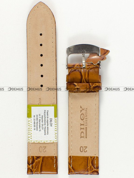 Skórzany pasek do zegarka Diloy 325.20.3, 20 mm, Brązowy