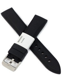 Pasek silikonowy do zegarka - Rochet Birdy 8392001ST - 20 mm - Czarny