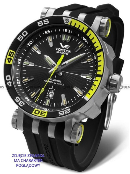 Silikonowy pasek do zegarka Vostok Energia H283, 20 mm, Czarny