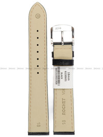 Pasek skórzany do zegarka - Rochet Leeds 6130601 - 18 mm - Czarny