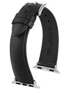 Pasek z naturalnego kauczuku z adapterem do Apple Watch - Hirsch Urbane 40448850AD-2-20 - 20 mm - Zestaw