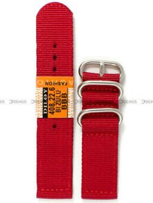 Nylonowy pasek do zegarka Diloy 408.22.6, 22 mm, Czerwony