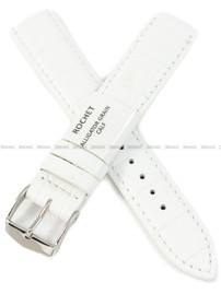 Pasek skórzany do zegarka - Rochet Charleston 5491802ST - 18 mm - Biały
