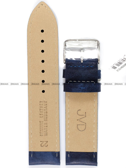 Pasek skórzany wodoodporny do zegarka - JVD R41909/22 - 22 mm