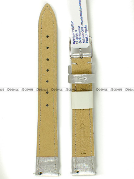 Skóropodobny, ekologiczny pasek do zegarka Morellato A01D5050C47012CR14, 14 mm, Srebrny