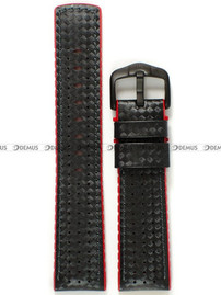 Skórzano-kauczukowy pasek do zegarka Hirsch 0912092050-5-22, 22 mm, Czarny