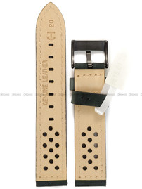 Skórzany pasek do zegarka Horido 9618.01.20S-biała nić, 20 mm, Czarny