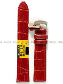Skórzany pasek do zegarka Diloy 402.18.6, 18 mm, Czerwony