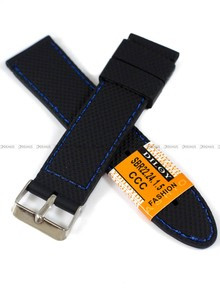 Silikonowy pasek do zegarka Diloy SBR22.24.1.5, 24 mm, Czarny