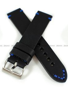 Skórzany pasek do zegarka Tekla PT-HM1-22.1.5, 22 mm, Czarny